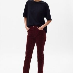 Gap Vintage Slim High-Rise Cords in Burgundy
